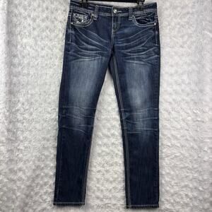 Red Camel Jeans junior Size 9 Regina Boot Cut Soft Stretch Dark Wash Embroidered